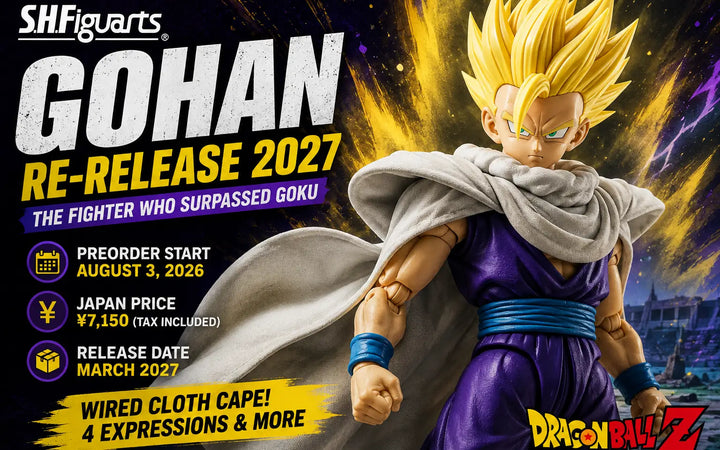 S.H.Figuarts Super Saiyan Gohan, relanzamiento en 2027: ¿vale la pena la capa de tela con alambre?