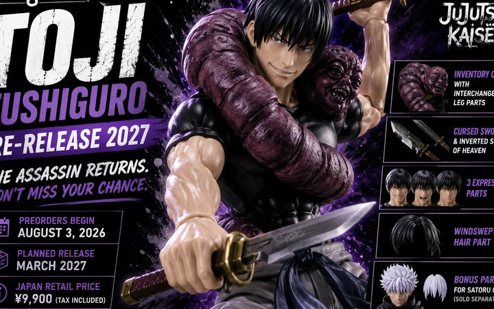 S.H.Figuarts Toji Fushiguro Relanzamiento 2027: Precio, Fecha de Pre-pedido y Detalles de la Figura