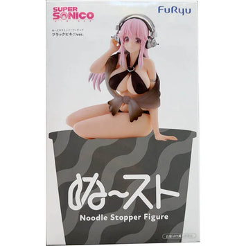 FuRyu Noodle Stopper Series Super Sonico Black Bikini Anime Figure  PVC Prize Figure Toy Gift For Fans With Original Color Box