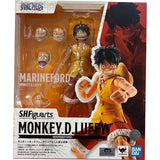 Bandai One Piece Anime Figure SHF Luffy Marineford War Action Figures High Poseability Collectibles Model Toys Gifts For Men