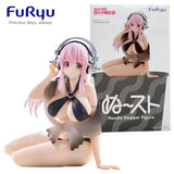 FuRyu Noodle Stopper Series Super Sonico Black Bikini Anime Figure  PVC Prize Figure Toy Gift For Fans With Original Color Box