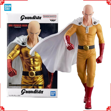 Bandai Banpresto Grandista One Punch Man Saitama Metallic Anime Figure PVC Prize Figure Gift For Fans With Original Color Box
