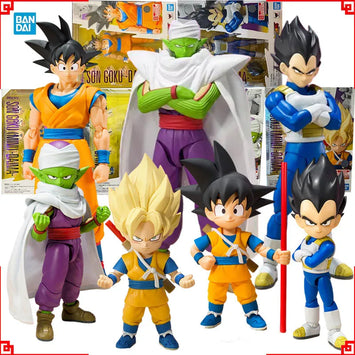 Bandai Authentic Dragon Ball Action Figure SHF Goku Daima Vegeta Mini Piccolo High Poseability Collectibles Anime Figures Toys