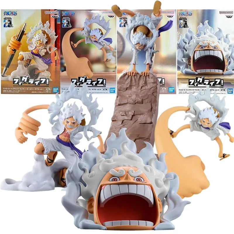Bandai One Piece Anime Figure Figulife Luffy Gear 5 Nika Pen Holder Mo