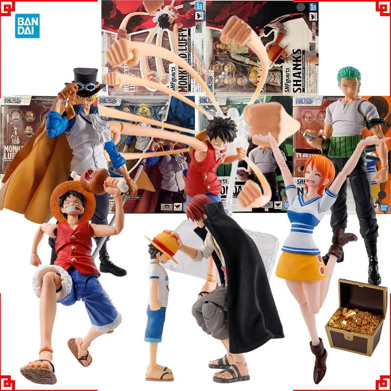 Bandai One Piece Anime Figure SHF Sabo Luffy Romance Dawn Nami Zoro Gu